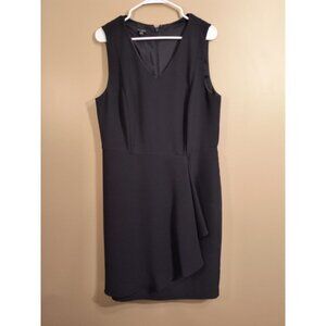 Black Sleeveless Talbots Dress With Draped Detail & Back Zipper Size 14